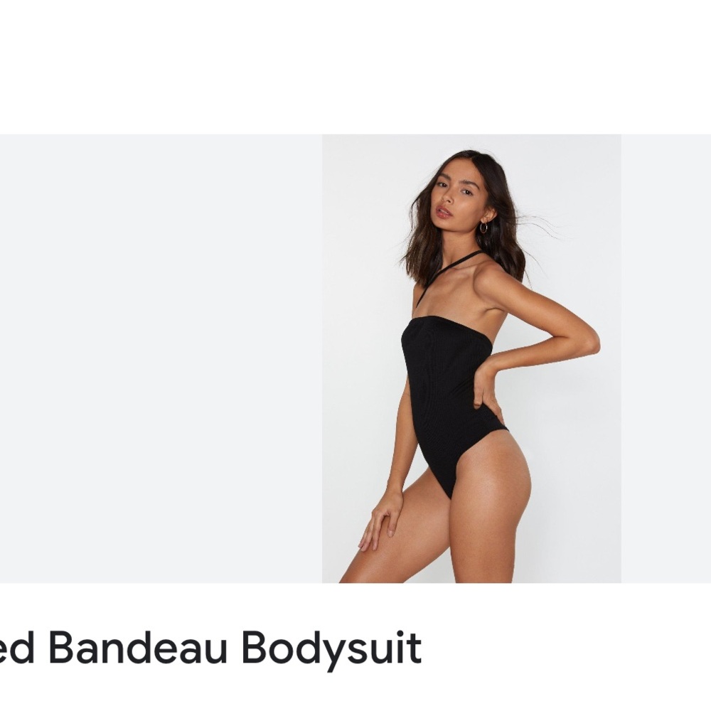 Hold! Nasty Gal Black bandeau Bodysuit Sz XS*